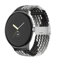 Samsung Galaxy Watch Gear S2 3 41mm 42mm Active 2 40mm 44mm Kordon Metal Klipsli (Siyah-Gri)
