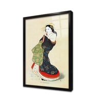 Japon Kadın Çerçeveli Cam Tablo