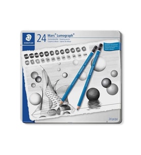 Staedtler Mars Lumograph Dereceli Kalem 24'lü Set Metal Kutu 
