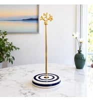 Kağıt Havluluk Rulo Peçetelik Mutfak Aksesuarı Seramik Lacivert Zebra Gold Mercan - Feray Home