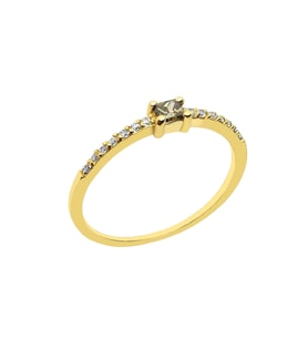 0.19 Karat Renkli Pırlantalı Hafif Yüzük PY1461-2 (Sarı)