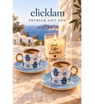Nazar Boncuğu Desenli Fincan Takımı Good Coffee Mum Kahve Severlere Hediye Seti
