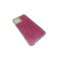 iPhone 12 Mini Uyumlu Kristal Taşlı Telefon Kılıfı Pembe