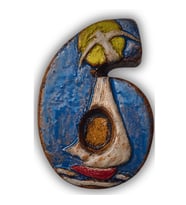 El Yapımı Deniz Temalı Seramik Kapı No.6- 8x13 cm - Akdeniz/Ege ruhu - Dekoratif Ev, Villa, Site Girişi, Dış Mekan ve Apartman Girişi