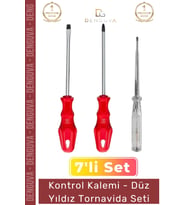#Tornavida Kaliteli Dayanıklı Ergonomik Tamir Takımı Yıldız Kontrol Kalemi 3'lü Tornavida Seti