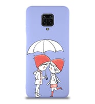 Xiaomi Redmi Note 9s Uyumlu Lansman Kılıf Aşk Tasarımlı İçi Kadife Kapak-Lila (Şeffaf)
