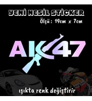 ak47 ön arka cam uyumlu 2adet oto sticker - ışıkta renk değiştiren hologram sticker yapıştırma
