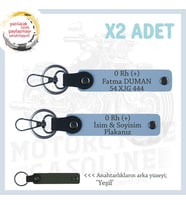 Yol Arkadaşlarına, İsim Plaka ve 0 Rh + Kan Grubu Yazılı Acil Durum x2 Anahtarlık Takımı, Mavi-Ysl (Çok Renkli)