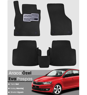 SKODA FABİA 3 (2014-2021) Uyumlu EVA Paspas Tam Set–Oto Paspas,Araca Özel,Kolay Montaj