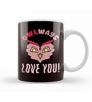Owl Always Love You Heart Valentines Day Couple Kupa Bardak Porselen