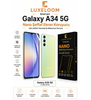 LUXELOOOM Samsung Galaxy A34 5G Uyumlu Nano Şeffaf Ekran Koruyucu