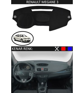 Renault Fluence Için Uygun Torpido Koruma Halısı Siyah Kenar Renk Siyah