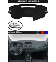 Renault Fluence Için Uygun Torpido Koruma Halısı Siyah Kenar Renk Siyah