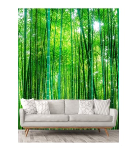 Dreamwall Bambu Ormanı Desenli Silinebilir Sağlıklı Tekstil Duvar Kağıdı (Yeşil)