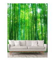 Dreamwall Bambu Ormanı Desenli Silinebilir Sağlıklı Tekstil Duvar Kağıdı (Yeşil)