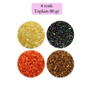 Kesme Cam Boncuk 2mm - 4 Renk - Toplam 80 Gram - BNC435