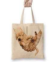 Pug Köpek Bez Çanta Uzun Saplı