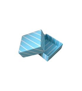 Komple Karton Kutu 5X5X2.2 CM (50 Adet)  Çizgili Mavi