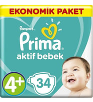 PRİMA AKTİF BEBEK 4+ EKONOMİK PAKET 34 ADET