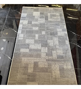 Hoom Rugs İpek 1134 Koyu Gri Yün Tuşeli Akrilik Pamuk Tabanlı Halı