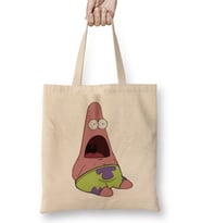 Surprised Patrick Süngerbob Bez Çanta Uzun Saplı