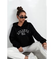 Unisex Atlanta Baskılı Sweatshirt (Siyah)