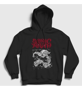 Presmono Unisex Siyah Teenage Riot Sonic Youth Kapüşonlu Sweatshirt 456013tt