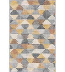 Eliana Home Baskılı, Yıkanabilir Kaymaz Taban Salon Halısı LNA1158 100x150 cm (Sarı)