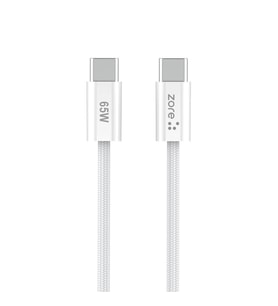 Vendas Vol Serisi Zore Type-C to Type-C PD Şarj ve Data Kablosu 65W 3A 1 Metre (Beyaz)