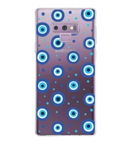 PrintiFy Samsung Galaxy Note 9 ile Uyumlu 1mm Slim Fit Nazar Boncuğu 1 Baskılı Şeffaf  Kılıf