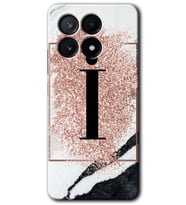 Poco x6 Pro Kılıf HD Desen Baskılı Kılıf - Pembe Mermer Desenli İ Harfi