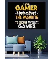 Gamer Yazısı Ve Oyun Konsolu Dekoratif Kanvas - Mdf Ahşap Tablo