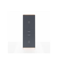 Arges Dolap 4 Raflı 2 Çekmeceli 4 Kapaklı 88x30x243 Çam-Antrasit