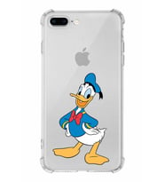 Apple iPhone 8 Plus Uyumlu Köşe Korumalı Antişok  Kapak Donald Duck Tasarımlı Şeffaf  Kılıf