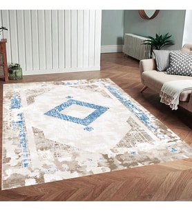 Rovigo Home Dijital Baskı Yıkanabilir Kaymaz Taban Salon Halısı Ve Yolluk RVG0964-FNL213 (Mavi)