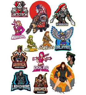 Savaşçı Kadın Sticker Set-1 12 Parça Telefon, Tablet, Defter, Laptop Sticker