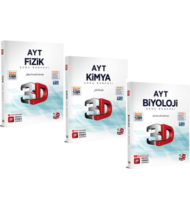 3D Yayınları AYT Fen Bilimleri Soru Bankası Seti Fizik Kimya Biyoloji