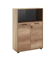 Adore Mobilya Newyork 3 Raflı Kilitli Kapaklı Kitaplık-Açık Ceviz(Tori) 72x110x34 cm (GxYxD)