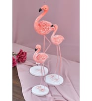 Şirin 3'lü Flamingo Biblo Seti, Dekoratif Polyester Biblo, Hediye Seçeneği