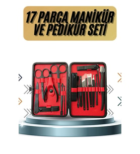 17 Parça Manikür Pedikür Seti El Ayak Bakım Seti Tırnak Makası Törpü