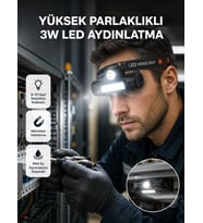 Kamp ve Doğa İçin Şarjlı LED Baş Feneri – Mıknatıslı, Su Geçirmez