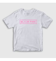 Presmono Unisex Çocuk Beyaz Logo Blackpink T-Shirt 19740tt (Beyaz)