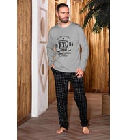 Erkek Penye Pamuk Regular Kalıp Sıfır Yaka Pijama Takımı A803123