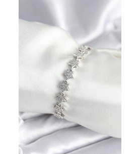 Pirinç Gümüş Renk Yıldız Model Kadın Bileklik - TJ-BB7979