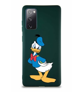 Samsung Galaxy S20 FE Soft Premier Kapak Donald Duck-D Tasarımlı Silikon Kılıf - Yeşil (Şeffaf)