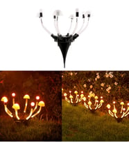 8 LEDli Güneş Enerjili Mantar Şeklinde Bahçe, Çim, Peyzaj Dekorasyon Lambası, Solar Mantar LED