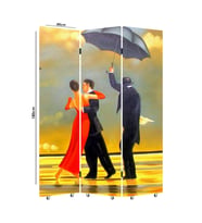 Jack Vettriano 3 Kanatlı Oda Bölücü Çift Taraflı Kanvas Paravan