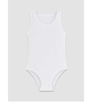 LCW Kids Beyaz Bisiklet Yaka Kız Çocuk Çıtçıtlı Body