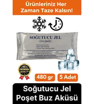 Premium Güvenli Dayanıklı Malzeme Yolculuk Seyahat Yiyecek Soğutucu Jel Poşet Buz Aküsü 480gr 5 Adet