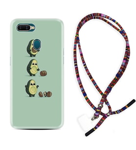 Oppo A5S A15 A16 A54 A55 A73 A74 Kılıf Boyun Asklı Rasta Silikon Avokadolar1352
